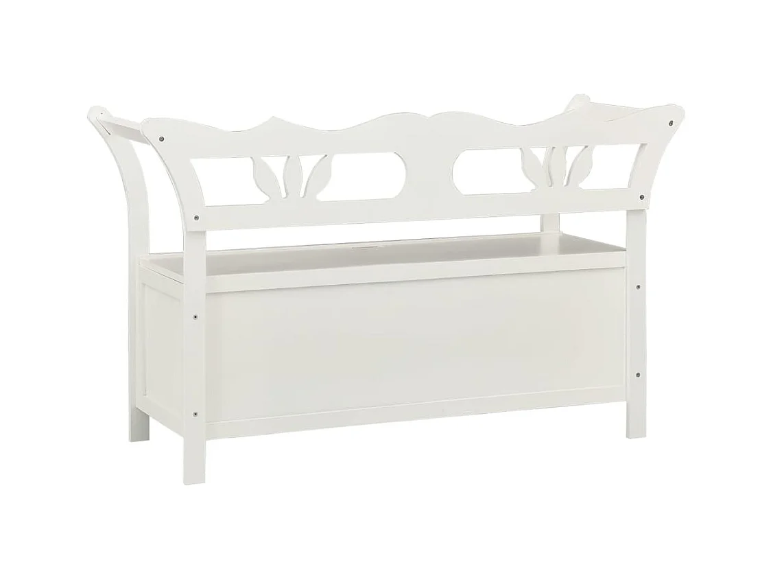 Banc Blanc 107x45x75,5 cm Bois de sapin solide