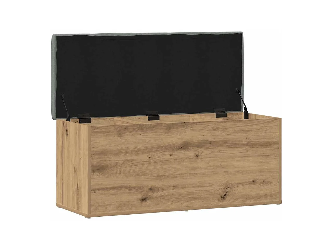Banc de rangement chêne artisanal 102x42x45cm bois d'ingénierie