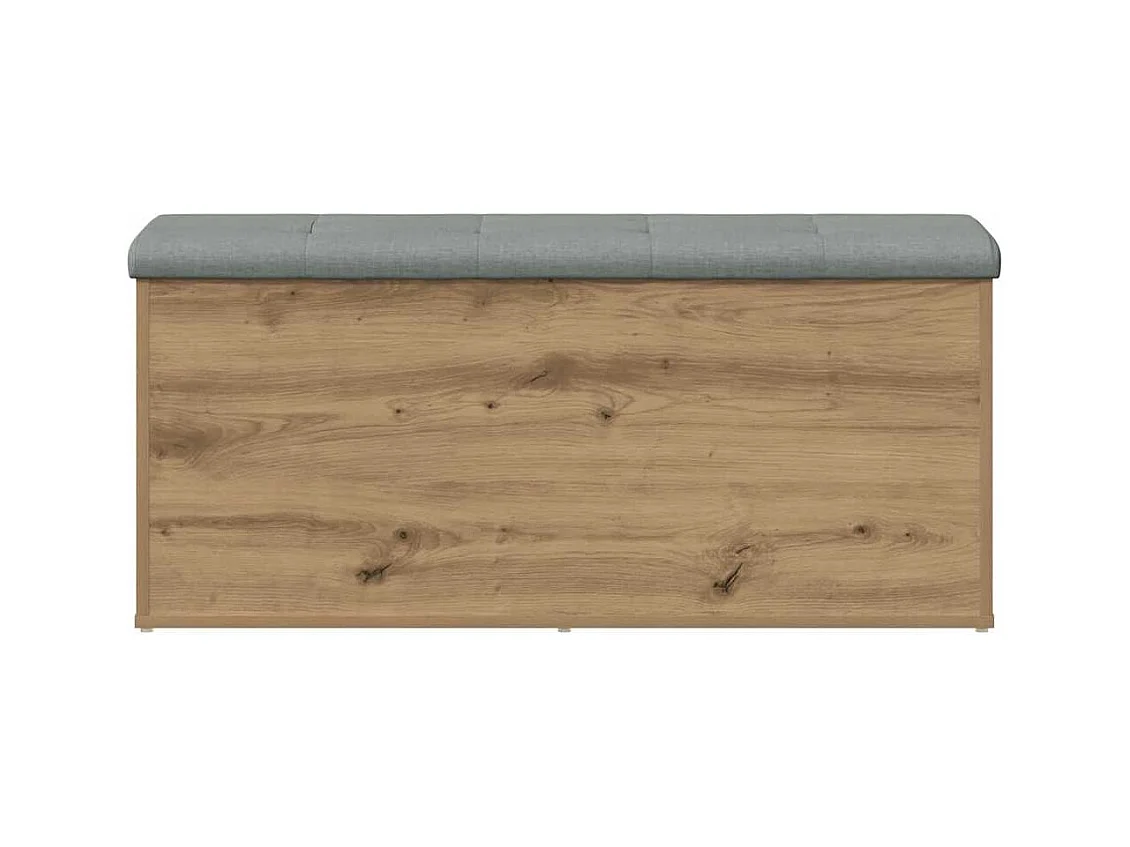 Banc de rangement chêne artisanal 102x42x45cm bois d'ingénierie