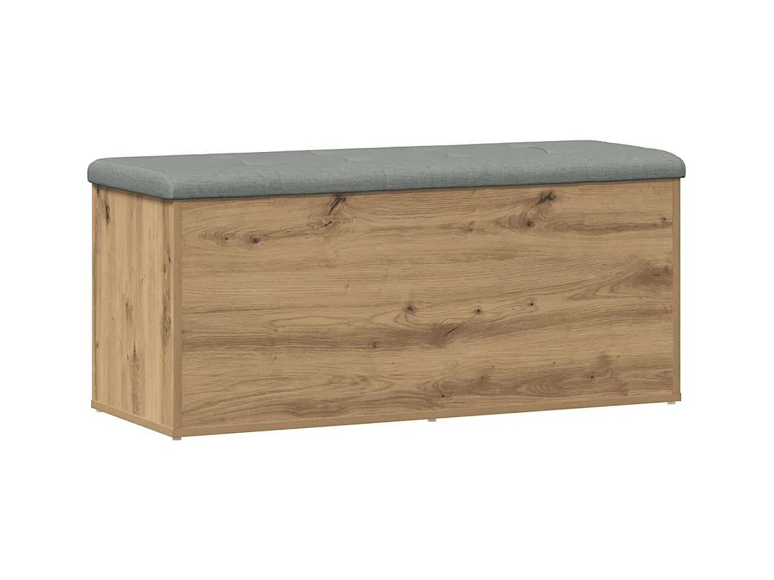 Banc de rangement chêne artisanal 102x42x45cm bois d'ingénierie