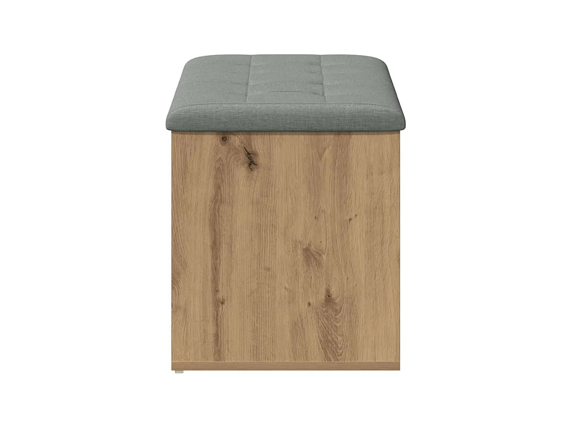 Banc de rangement chêne artisanal 102x42x45cm bois d'ingénierie