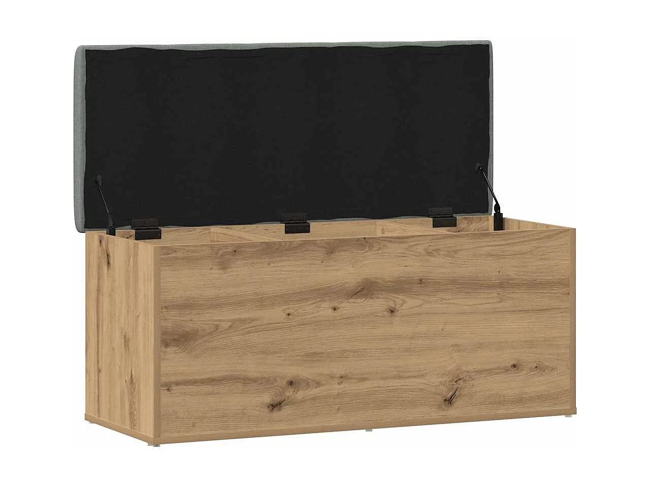 Banc de rangement chêne artisanal 102x42x45cm bois d'ingénierie