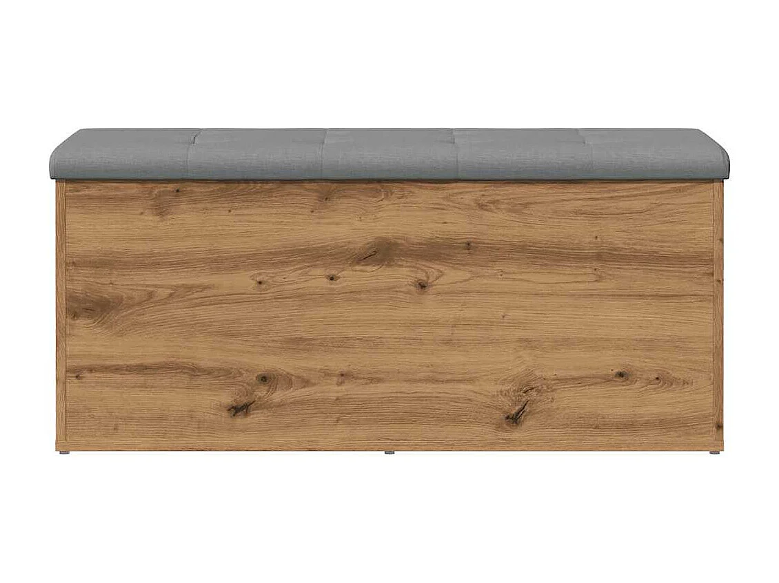 Banc de rangement chêne artisanal 102x42x45cm bois d'ingénierie