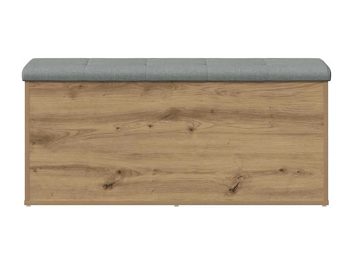 Banc de rangement chêne artisanal 102x42x45cm bois d'ingénierie