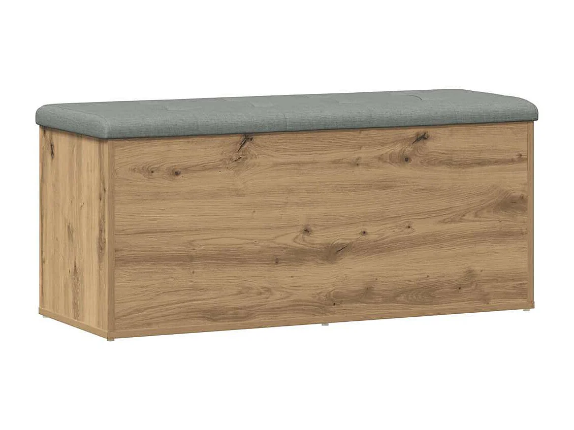 Banc de rangement chêne artisanal 102x42x45cm bois d'ingénierie