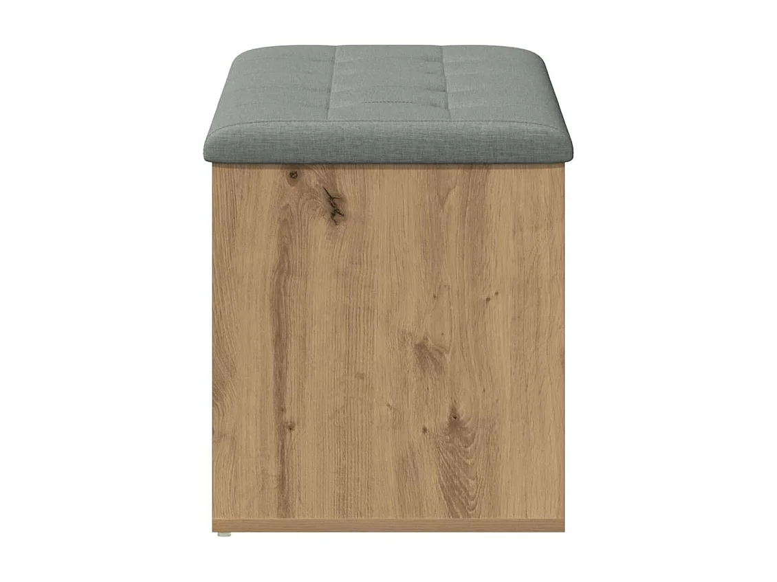 Banc de rangement chêne artisanal 102x42x45cm bois d'ingénierie