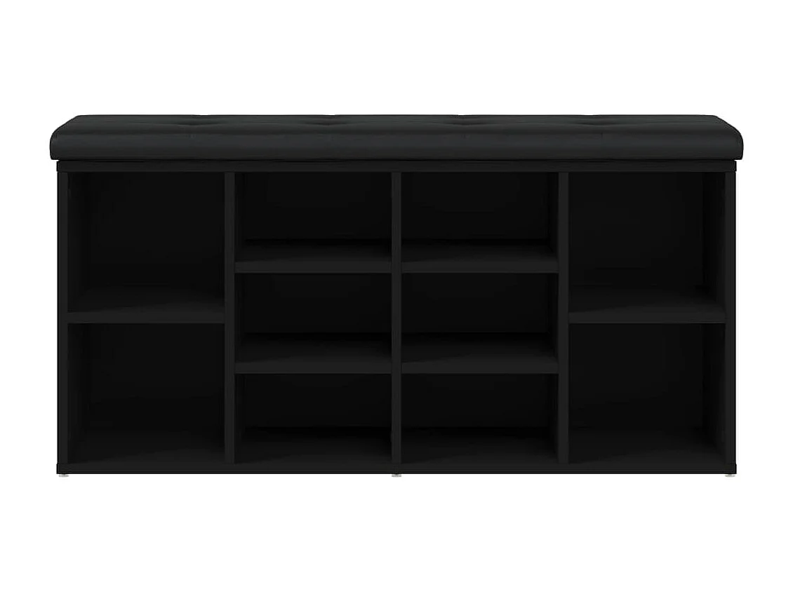 Panca portascarpe nera 102x32x50 cm in legno ingegnerizzato