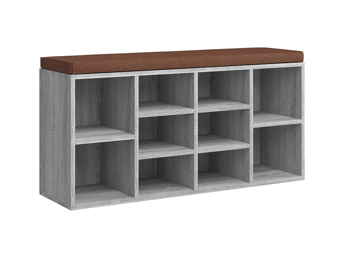 Sonoma Grijze Schoenenbank 103x30x48 cm Gemaakt van Bewerkt Hout