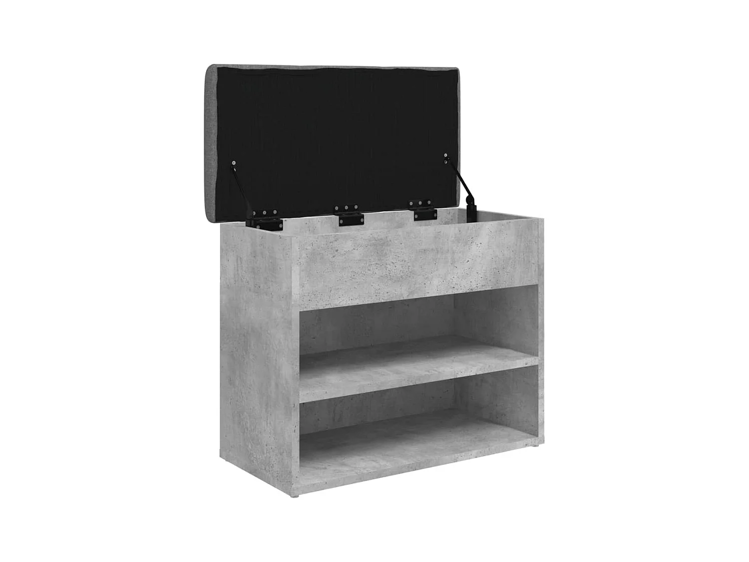 Betongraue Schuhbank 62x32x50 cm Holzwerkstoff