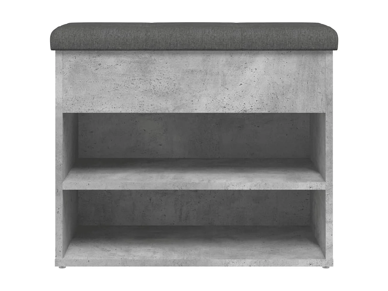 Banco zapatero de hormigón gris 62x32x50 cm madera de ingeniería