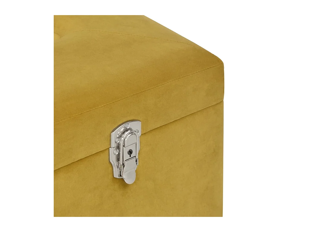 Banc avec compartiment de rangement 80cm Jaune moutarde Velours