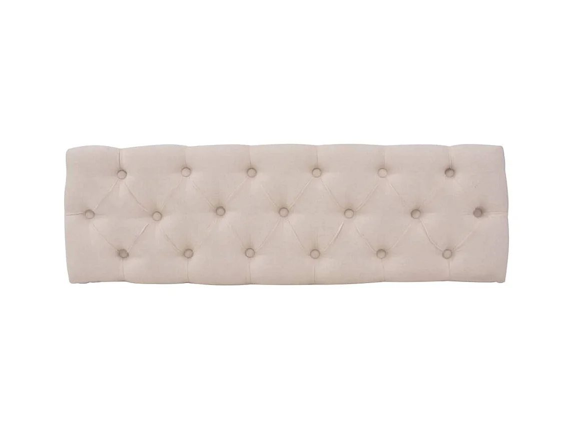 Leinenbank Massivholz 110 x 38 x 48 cm Cremeweiß