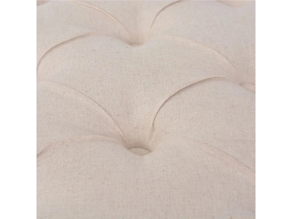 Panca in lino Legno massello 110 x 38 x 48 cm Bianco crema