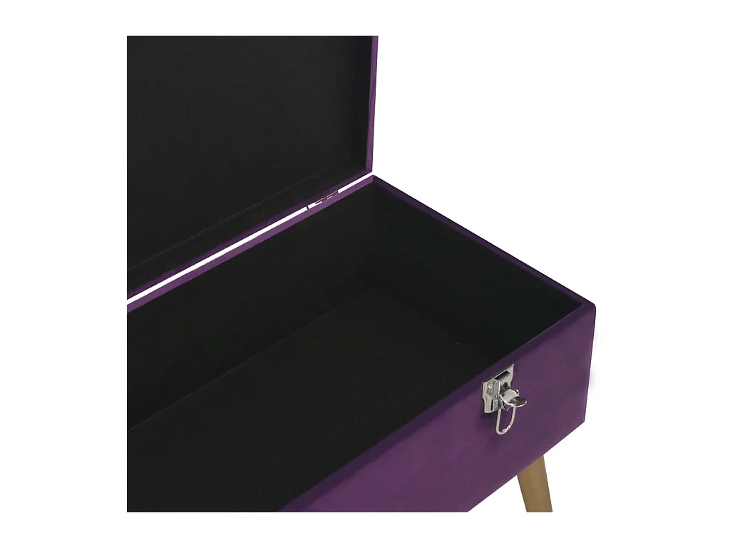 Panca con vano contenitore 80 cm Velluto Viola
