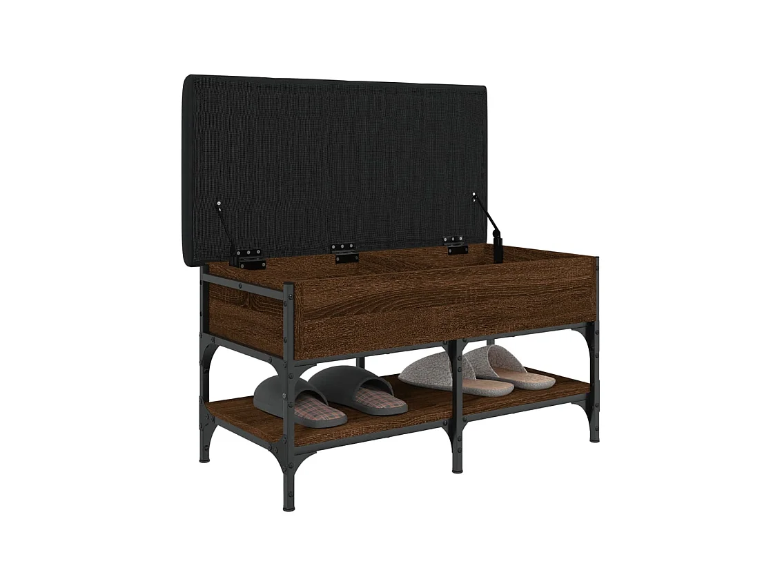 Schoenenbank bruin eiken 82x42x45 cm bewerkt hout