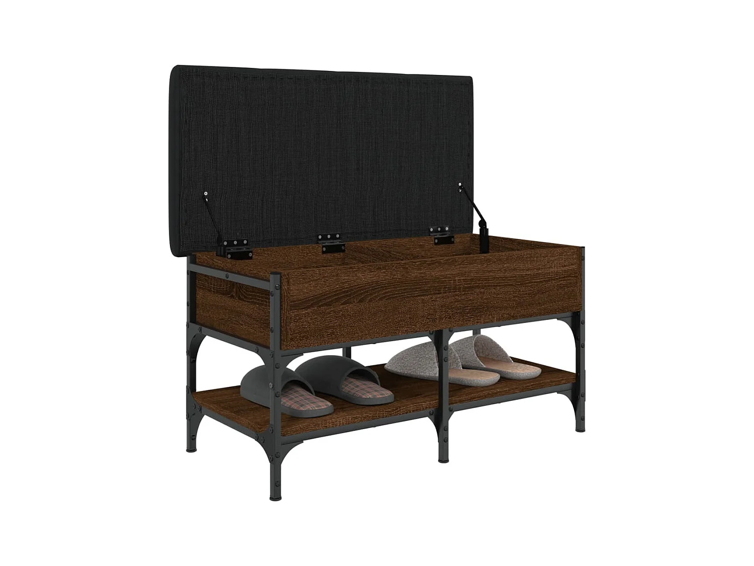 Schoenenbank bruin eiken 82x42x45 cm bewerkt hout