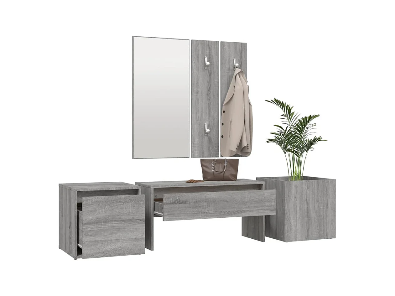 Flurmöbel-Set Sonoma Grau, Holzwerkstoff