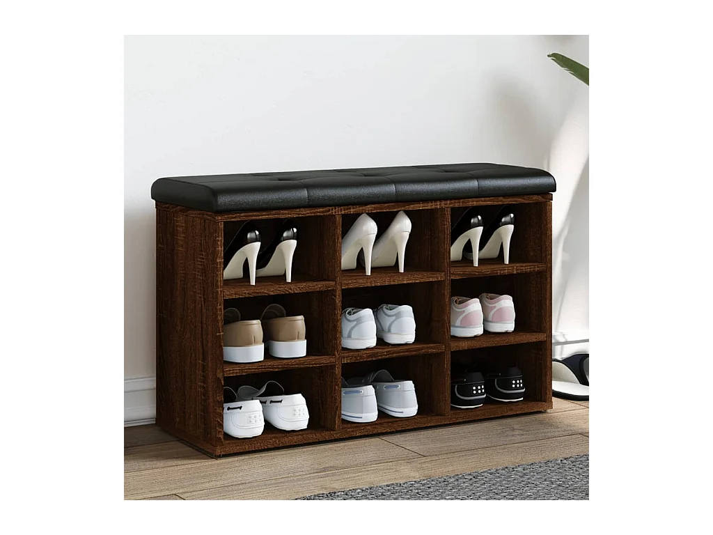Schoenenbank bruin eiken 82x32x50 cm Technisch hout