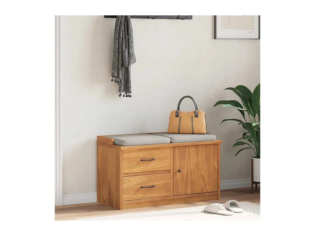 Banc de couloir SANDNES 87x40x50 cm bois de pin massif