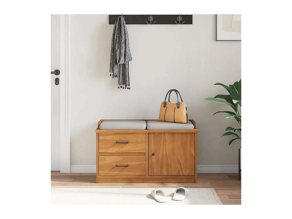 Banc de couloir SANDNES 87x40x50 cm bois de pin massif