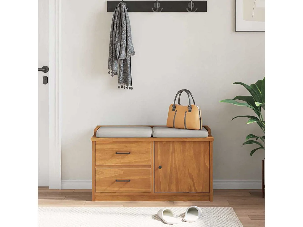 Banc de couloir SANDNES 87x40x50 cm bois de pin massif