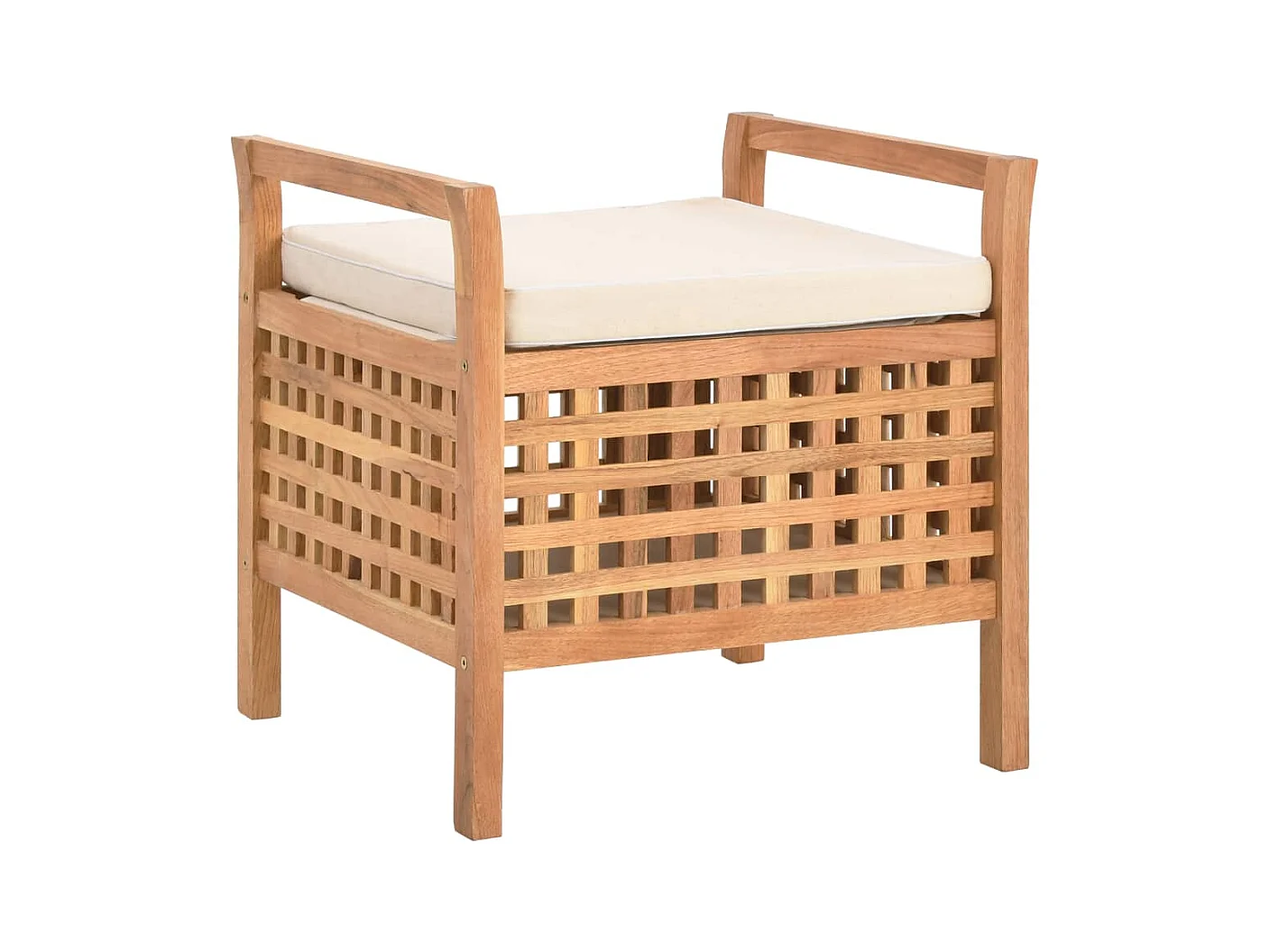 Banc de rangement 49x48x49 cm Bois de noyer massif