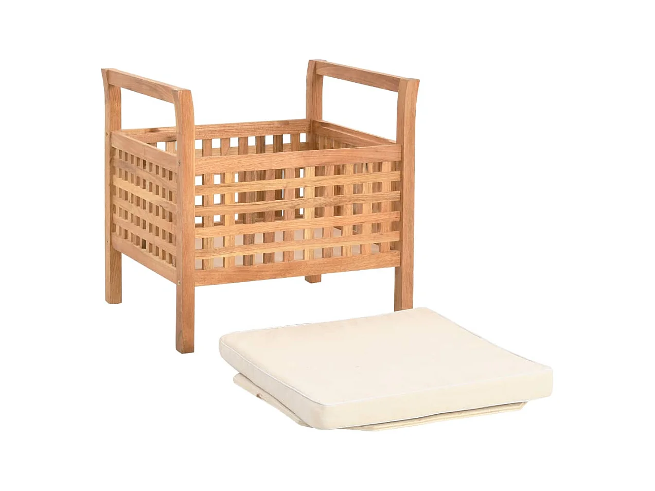 Banc de rangement 49x48x49 cm Bois de noyer massif
