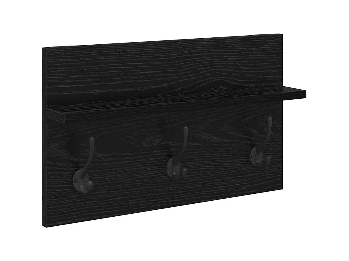 Set de meubles d'entrée 4 pièces en bois noir