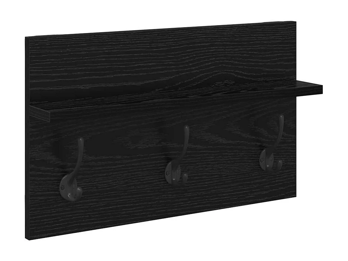 Set de meubles d'entrée 4 pièces en bois noir