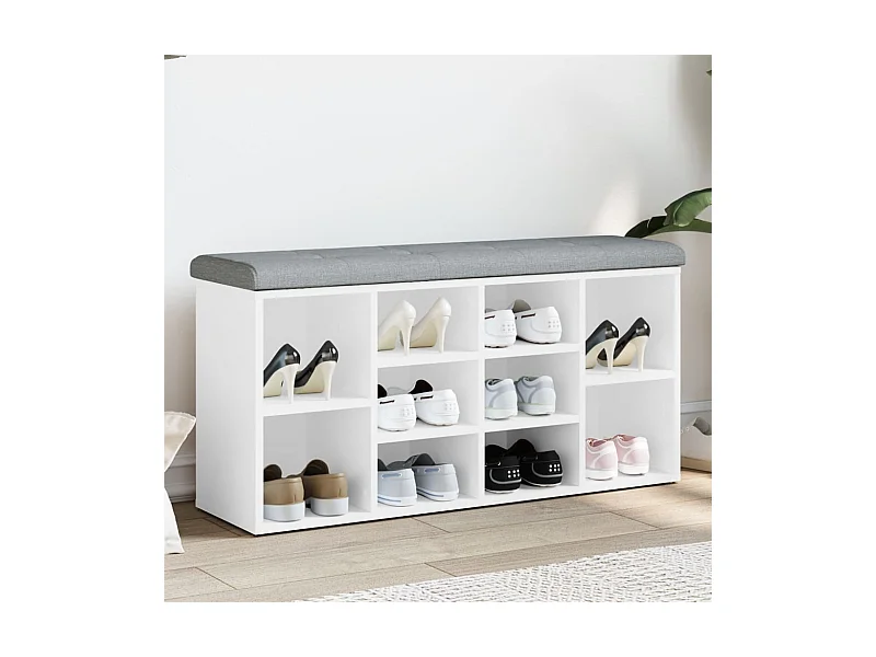 Banco zapatero blanco 102x32x50 cm madera de ingeniería