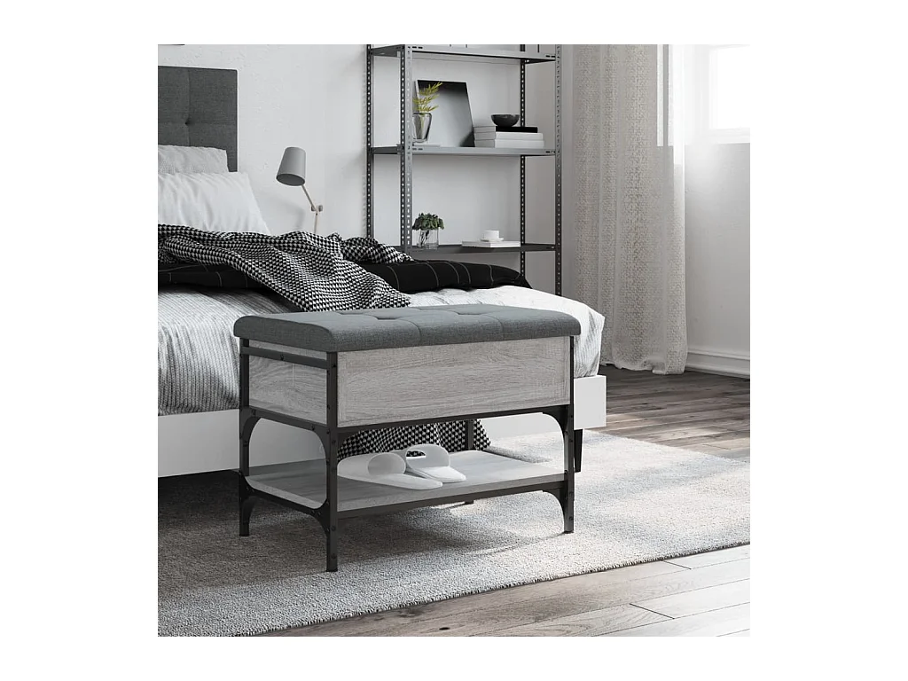 Banc à chaussures sonoma gris 62x42x45 cm bois d'ingénierie