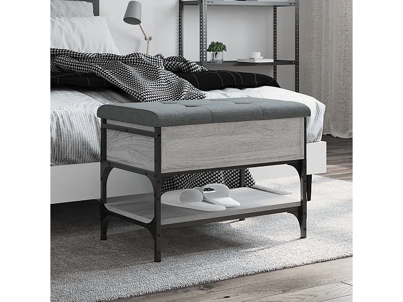 Panca portascarpe grigia Sonoma 62x42x45 cm in legno ingegnerizzato