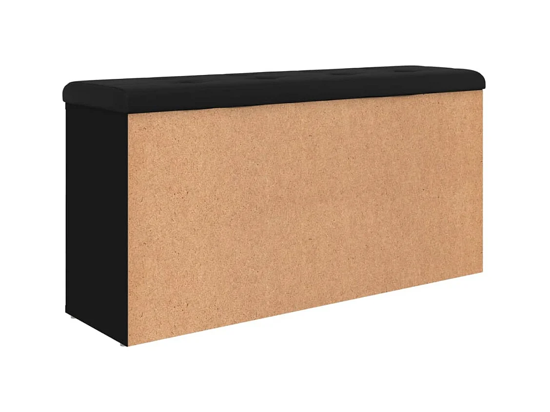 Panca portascarpe nera 102x32x50 cm in legno ingegnerizzato