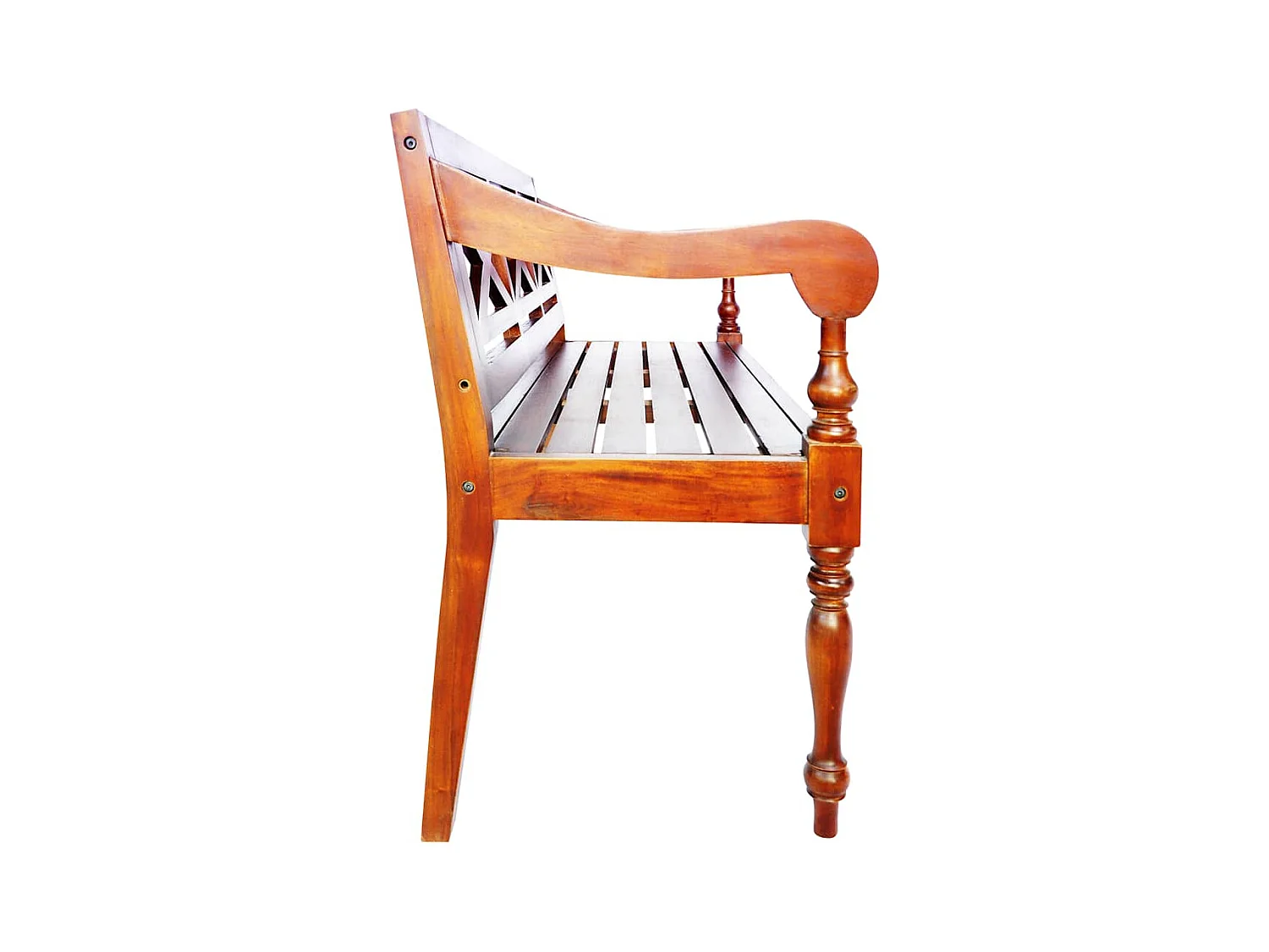 Panca Batavia 123 cm in legno massello di mogano marrone scuro