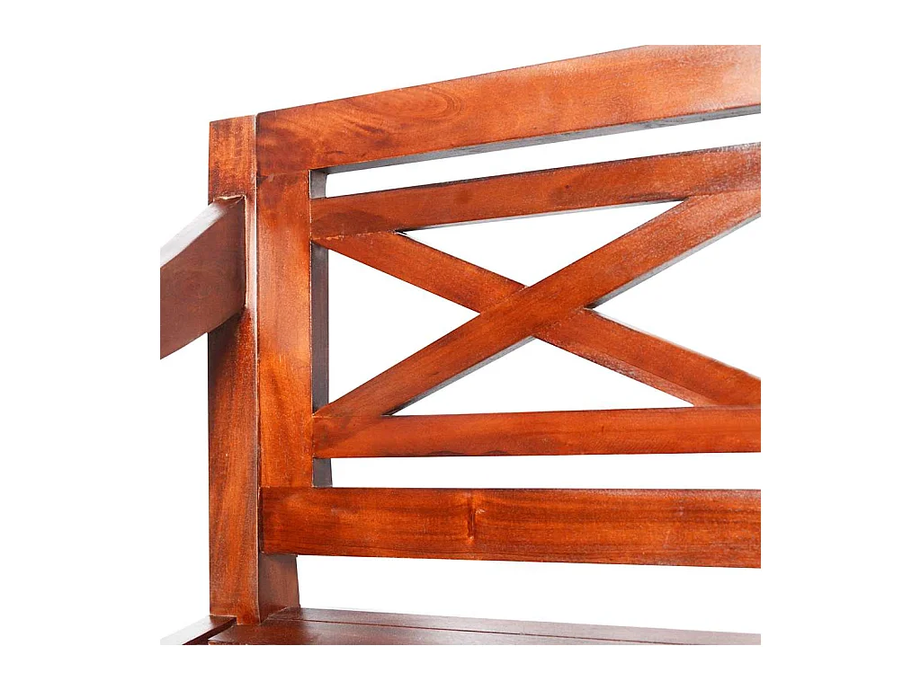 Panca Batavia 123 cm in legno massello di mogano marrone scuro