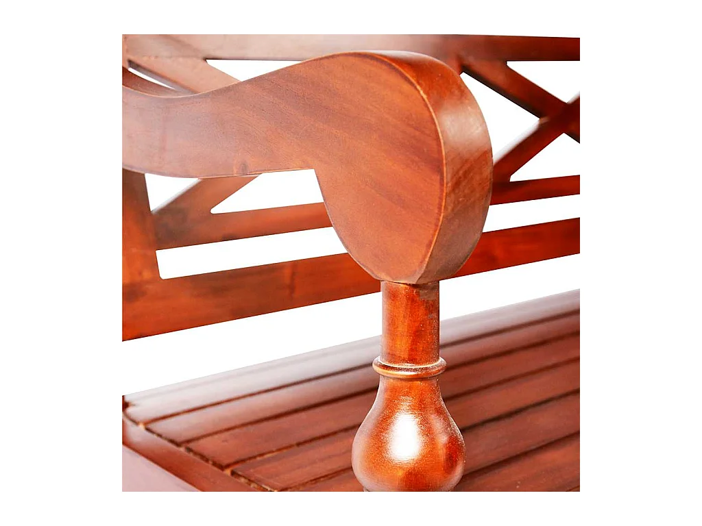 Panca Batavia 123 cm in legno massello di mogano marrone scuro