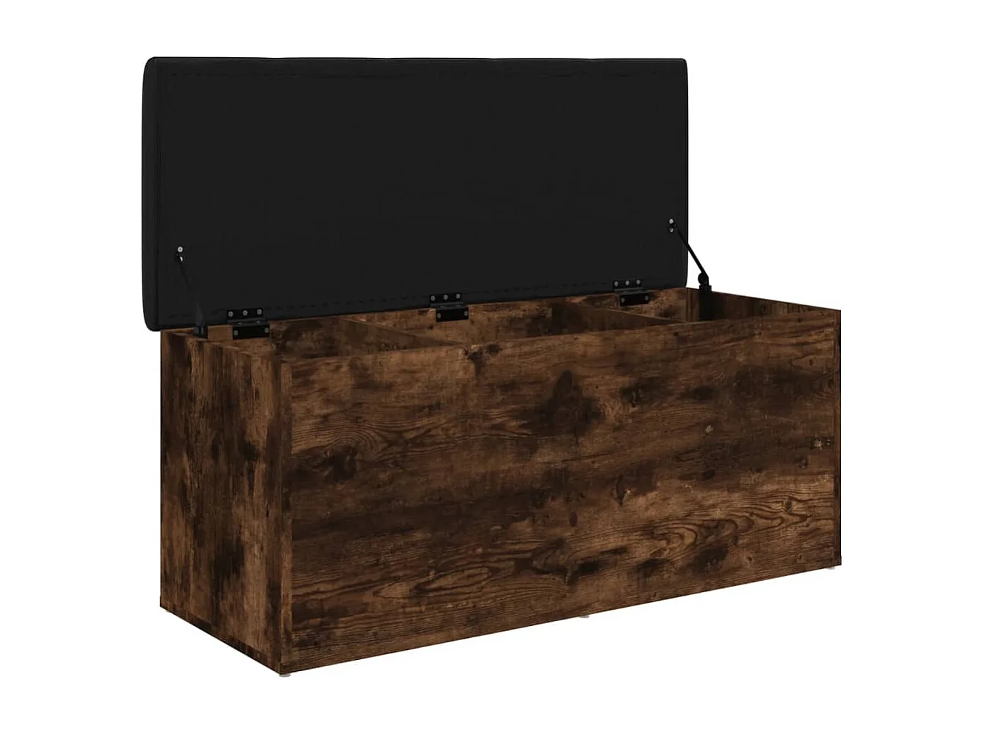 Banco de almacenaje roble ahumado 102x42x45 cm madera de ingeniería