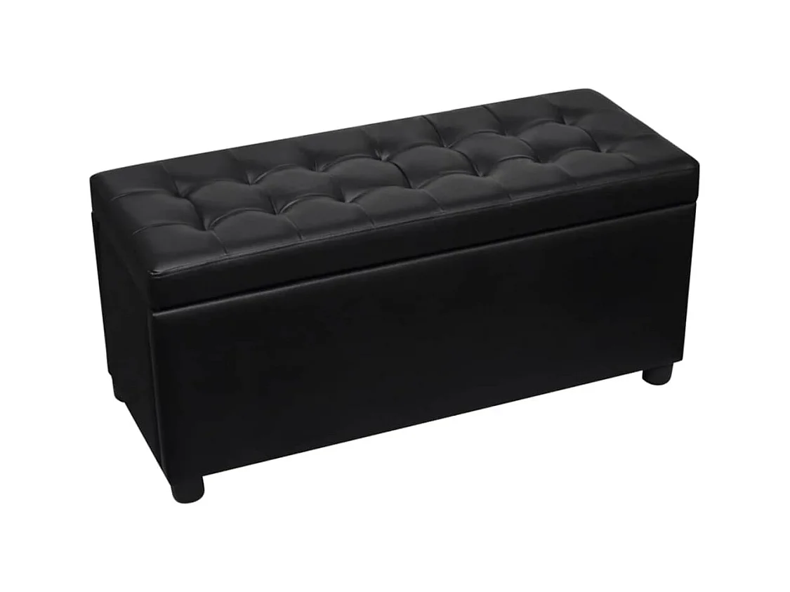 Pouf contenitore in pelle sintetica nera