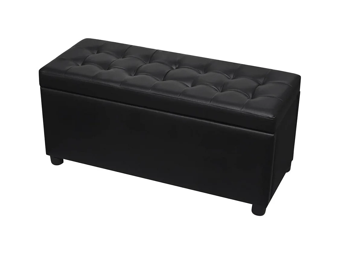 Pouf contenitore in pelle sintetica nera