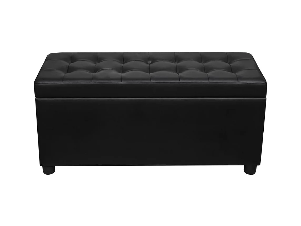 Pouf contenitore in pelle sintetica nera