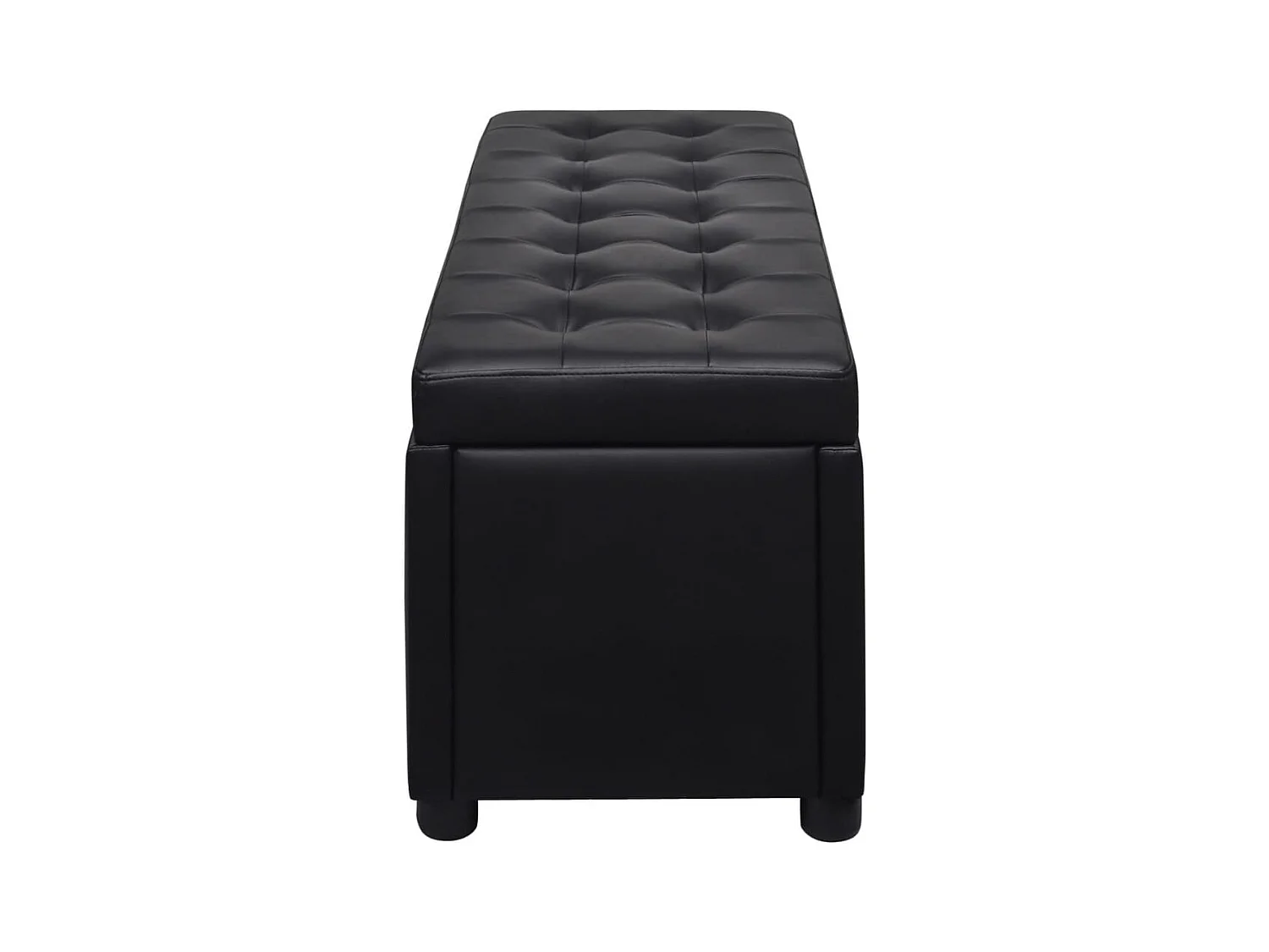 Pouf contenitore in pelle sintetica nera