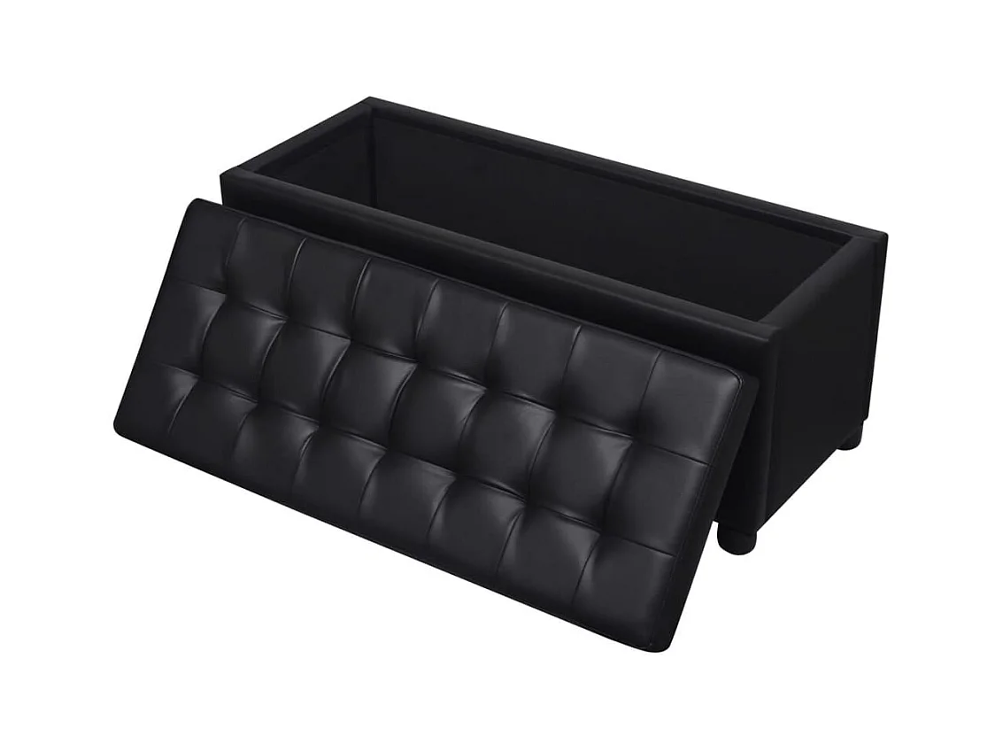 Pouf contenitore in pelle sintetica nera