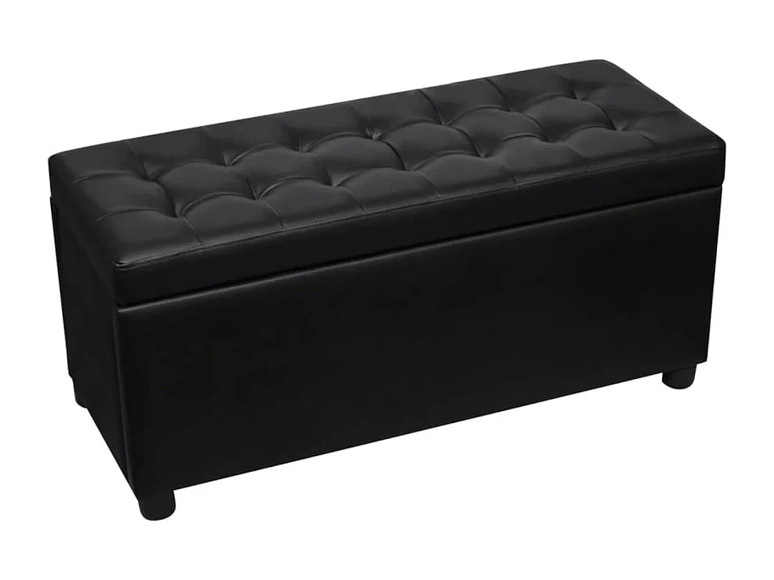 Pouf contenitore in pelle sintetica nera