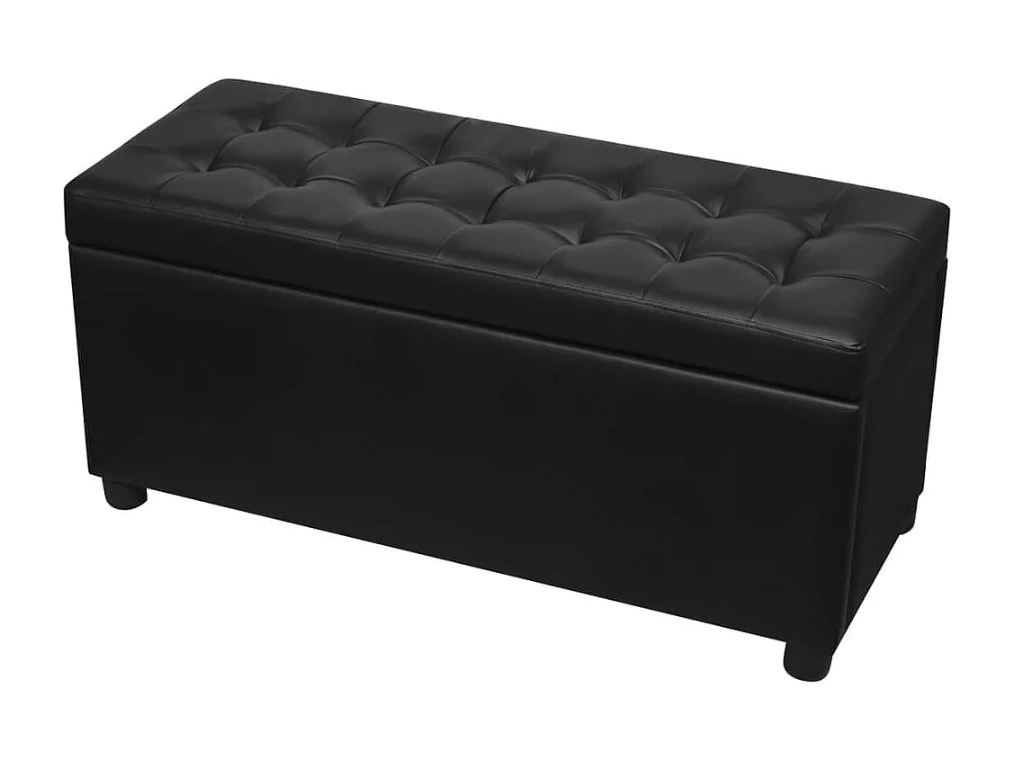 Pouf contenitore in pelle sintetica nera