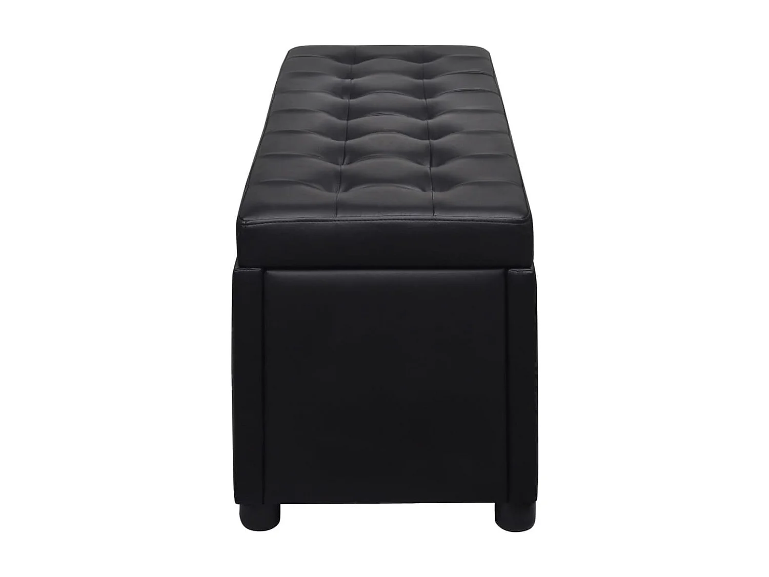 Pouf contenitore in pelle sintetica nera