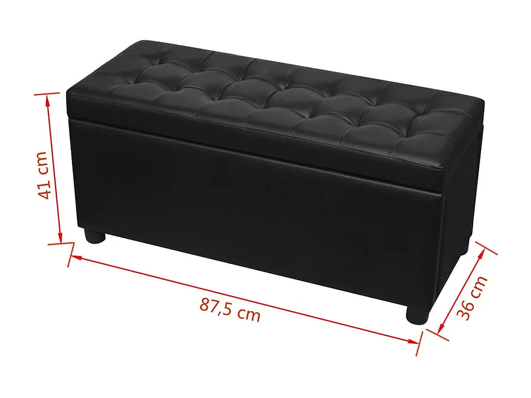 Pouf contenitore in pelle sintetica nera