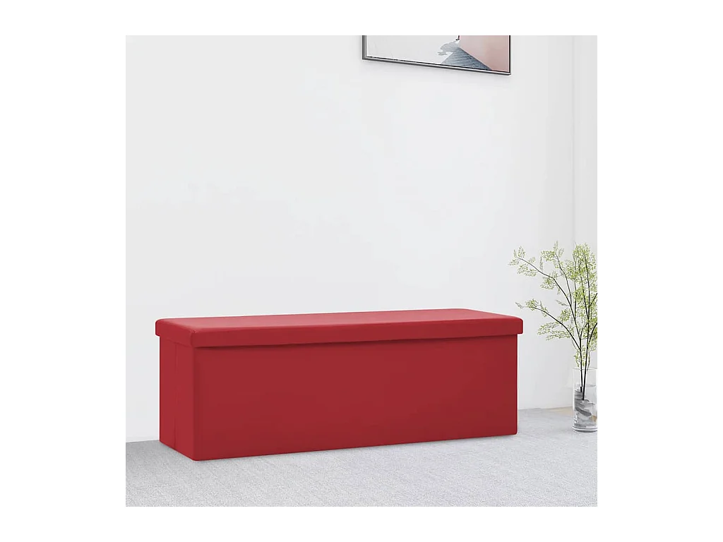 Panca contenitore pieghevole in PVC rosso bordeaux