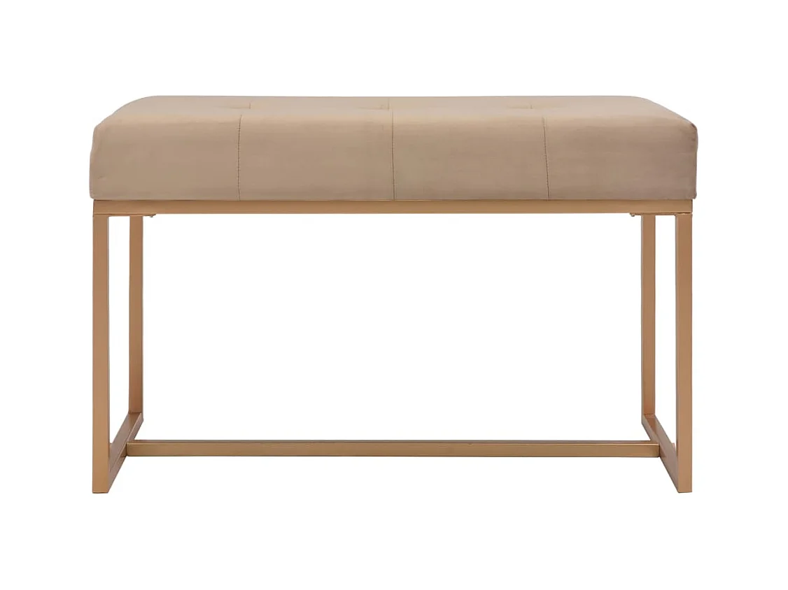 Banc d'entrée beige 80 cm velours