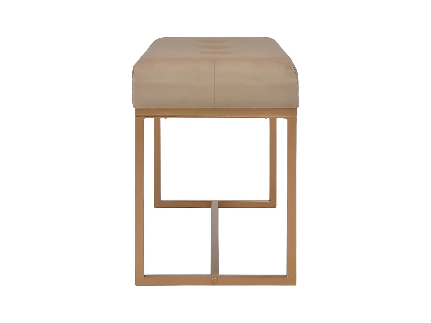 Banc d'entrée beige 80 cm velours