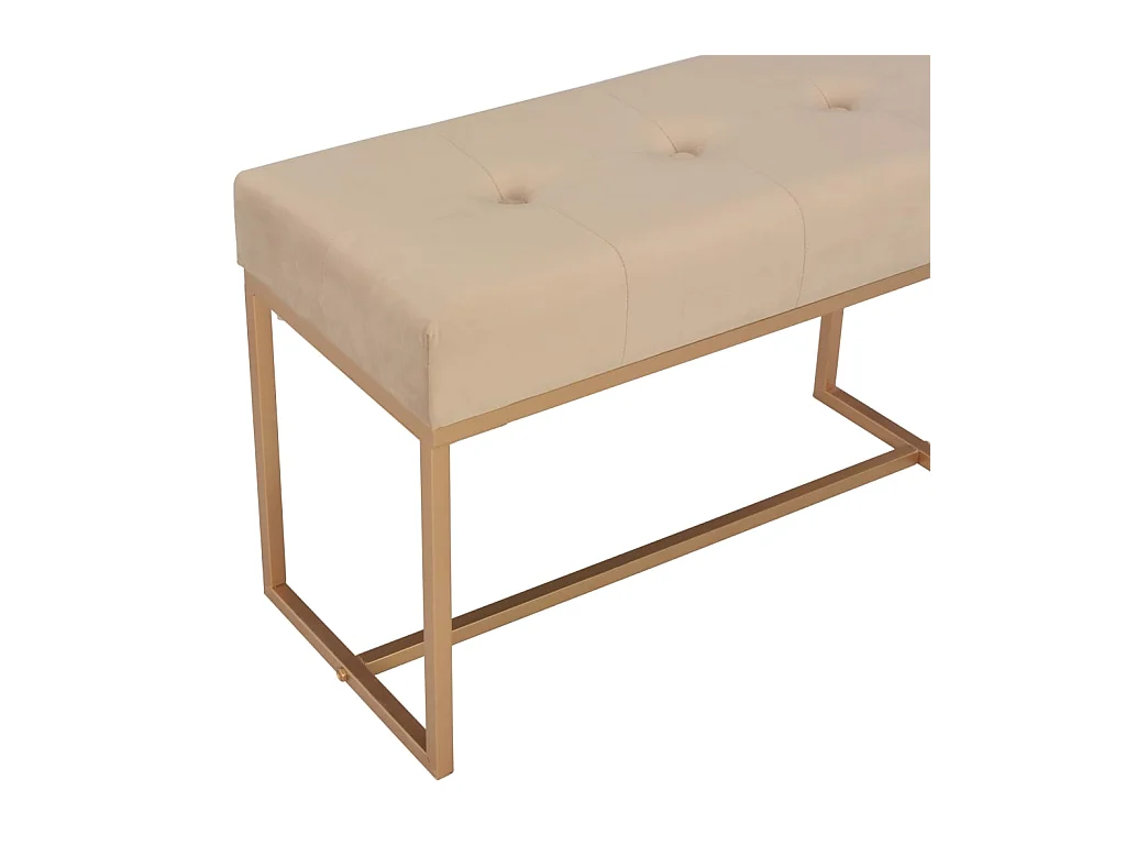 Banc d'entrée beige 80 cm velours